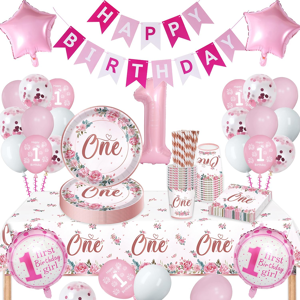 Does Not Apply 1st Birthday Decoration For Girls, 1st Birthday Girl Party Tableware Set, 1st Bi Does Not Apply 1st Birthday Decoration For Girls, 1st Birthday Girl Party Tableware Set, 1st Bi