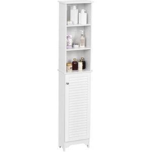 Homcom 165cm Freestanding Slimline Bathroom Storage Cabinet W/ 6 Shelves White Homcom 165cm Freestanding Slimline Bathroom Storage Cabinet W/ 6 Shelves White