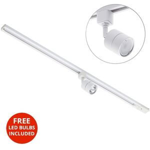 Litecraft 1 Metre Kitchen Track Light With 1 Soho Fixture & Led Bulb - White Litecraft 1 Metre Kitchen Track Light With 1 Soho Fixture & Led Bulb - White