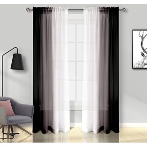 Melodieux Black Ombre Sheer Curtains - Gradient Rod Pocket Voiles, Semi Transpa Melodieux Black Ombre Sheer Curtains - Gradient Rod Pocket Voiles, Semi Transpa
