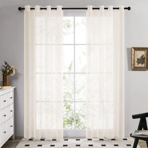 Deconovo Line Look Semi Transparent Window Treatment, Eyelet Sheer Voile Curtai Deconovo Line Look Semi Transparent Window Treatment, Eyelet Sheer Voile Curtai