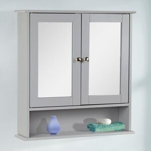 Top Home Solutions Bathroom Cabinet Double Door Mirror Wooden Wall Mounted Storage Shelf Unit Grey Top Home Solutions Bathroom Cabinet Double Door Mirror Wooden Wall Mounted Storage Shelf Unit Grey