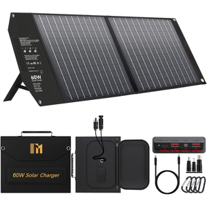 Does Not Apply 60w Foldable Solar Panel With 5 Ports, 18v Mc4 Higher Output/12v Dc/qc 3.0 Usb-C Does Not Apply 60w Foldable Solar Panel With 5 Ports, 18v Mc4 Higher Output/12v Dc/qc 3.0 Usb-C