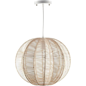 Does Not Apply Round Wicker Rattan Pendant Ceiling Light Lampshade - Retro Boho Scandi Inspired Does Not Apply Round Wicker Rattan Pendant Ceiling Light Lampshade - Retro Boho Scandi Inspired