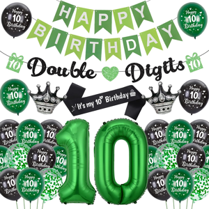Does Not Apply 10th Birthday Decorations For Boys Girls - Green Happy Birthday Double Digits Ba Does Not Apply 10th Birthday Decorations For Boys Girls - Green Happy Birthday Double Digits Ba
