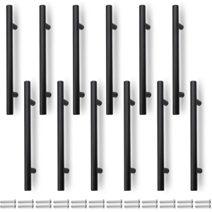 Does Not Apply 12 Pcs 150mm (96mm Hole Center) Matte Black Cabinet Pull Handles Kitchen T Bar H Does Not Apply 12 Pcs 150mm (96mm Hole Center) Matte Black Cabinet Pull Handles Kitchen T Bar H