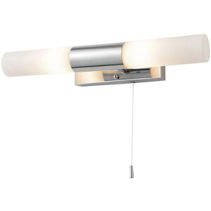 Litecraft Elena Bathroom Wall Light With Tube Glass Shades - Polished Chrome Litecraft Elena Bathroom Wall Light With Tube Glass Shades - Polished Chrome