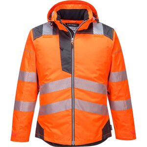 Portwest Pw3 Hi Vis Winter Rain Jacket Orange / Grey S Portwest Pw3 Hi Vis Winter Rain Jacket Orange / Grey S