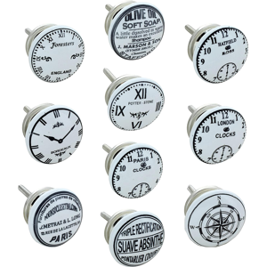 Does Not Apply The Time Clock Assorted Designs Ceramic Door Knobs, Vintage, Shabby Chic, Interi Does Not Apply The Time Clock Assorted Designs Ceramic Door Knobs, Vintage, Shabby Chic, Interi