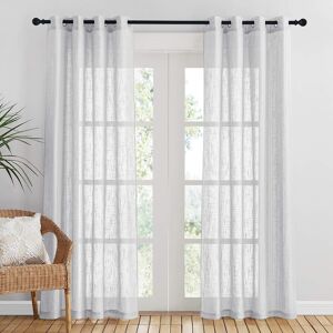 Pony Dance Linen Look Voile Curtains 84 Drop - Eyelet Top Semi Transparent Shee Pony Dance Linen Look Voile Curtains 84 Drop - Eyelet Top Semi Transparent Shee
