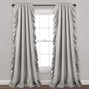 Lush Decor Reyna Ruffle Window Curtain Panel Set, Pair, 54" W X 95" L, Light Gra Lush Decor Reyna Ruffle Window Curtain Panel Set, Pair, 54" W X 95" L, Light Gra