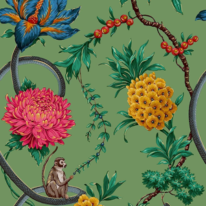Does Not Apply World Of Wallpaper Forbidden Fruit Exotic Floral Animals Green/multi 39002 - Fea Does Not Apply World Of Wallpaper Forbidden Fruit Exotic Floral Animals Green/multi 39002 - Fea