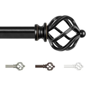 Kamanina Curtain Poles 80 To 218 Cm, Black Curtain Pole For Eyelet Curtains, Sp Kamanina Curtain Poles 80 To 218 Cm, Black Curtain Pole For Eyelet Curtains, Sp
