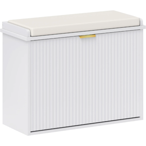 Homcom Shoe Storage Bench With Cushion And Flip-Drawer Seat 62x26x47.5cm White Homcom Shoe Storage Bench With Cushion And Flip-Drawer Seat 62x26x47.5cm White