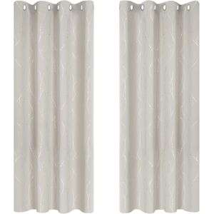 Deconovo Super Soft Dotted Line Foil Printed Thermal Insulated Blackout Curtain Deconovo Super Soft Dotted Line Foil Printed Thermal Insulated Blackout Curtain