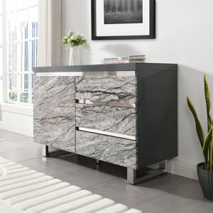 Furniture In Fashion Melange Sydney Small Sideboard With 1 Door 3 Drawer In Grey Furniture In Fashion Melange Sydney Small Sideboard With 1 Door 3 Drawer In Grey