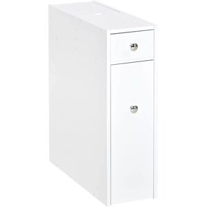 Homcom Slim Floor Cabinet Narrow Wooden Storage With Drawers Bathroom White Homcom Slim Floor Cabinet Narrow Wooden Storage With Drawers Bathroom White