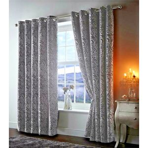 Portfolio Floral Steel Grey Amelia 66\" X 54\" Ready Made Eyelet Lined Curtains Luxury Portfolio Floral Steel Grey Amelia 66\" X 54\" Ready Made Eyelet Lined Curtains Luxury