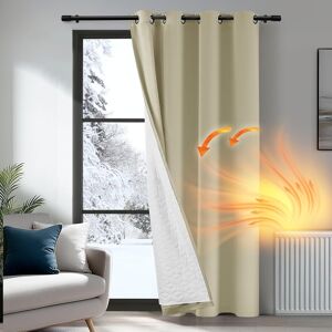 Deconovo Thermal Door Curtain 84 Inch Drop, Blackout Curtain With Thick Microfi Deconovo Thermal Door Curtain 84 Inch Drop, Blackout Curtain With Thick Microfi