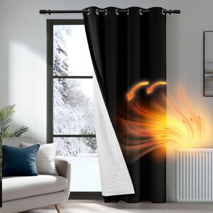 Deconovo Thermal Door Curtain 84 Inch Drop, Full Blackout Curtain With Thick Mi Deconovo Thermal Door Curtain 84 Inch Drop, Full Blackout Curtain With Thick Mi