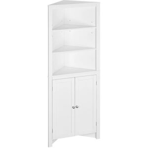 Homcom Kleankin Corner Bathroom Cabinet Double Doors And Adjustable Shelves White New Homcom Kleankin Corner Bathroom Cabinet Double Doors And Adjustable Shelves White New