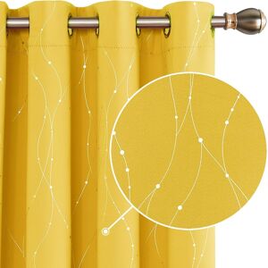 Deconovo Dot Line Decorative Super Soft Thermal Insulated Energy Saving Blackou Deconovo Dot Line Decorative Super Soft Thermal Insulated Energy Saving Blackou