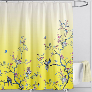 Does Not Apply Yellow Bird Floral Shower Curtain 180cm × 180cm Mould Proof Butterfly Fabric Bat Does Not Apply Yellow Bird Floral Shower Curtain 180cm × 180cm Mould Proof Butterfly Fabric Bat