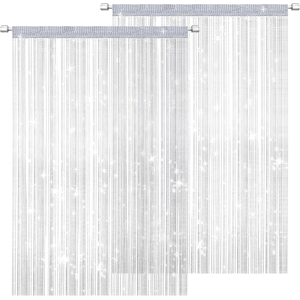 Does Not Apply 2 Pcs Glitter String Curtain Panel Set, 100 X 200 Cm Decorative Door Curtain, Ta Does Not Apply 2 Pcs Glitter String Curtain Panel Set, 100 X 200 Cm Decorative Door Curtain, Ta