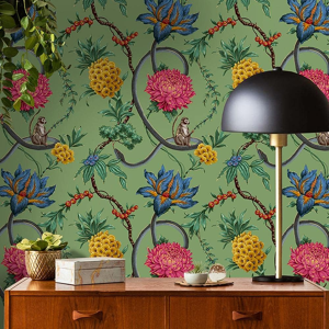 Does Not Apply Forbidden Fruit Wallpaper Exotic Floral Animals Green/multi 39002 - Feature Wall Does Not Apply Forbidden Fruit Wallpaper Exotic Floral Animals Green/multi 39002 - Feature Wall