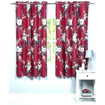 Catherine Lansfield Canterbury Berry Floral Eyelet Curtains - Bedroom & Living Room - 66 X 72" Catherine Lansfield Canterbury Berry Floral Eyelet Curtains - Bedroom & Living Room - 66 X 72"