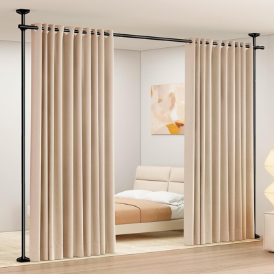 Weldun Room Divider Curtain Rods, Floor Standing Drapery Rod, No Drill Damage Fr Weldun Room Divider Curtain Rods, Floor Standing Drapery Rod, No Drill Damage Fr
