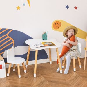 Homcom 3-Piece Kids Table And Chair Set With 2 Bear-Shaped Chairs, For Bedroom, Nursery Homcom 3-Piece Kids Table And Chair Set With 2 Bear-Shaped Chairs, For Bedroom, Nursery