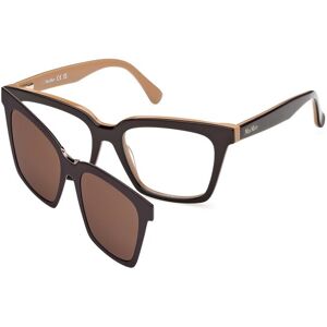 Max Mara Maxmara Mm5213 050 Dark Brown/monocolor 52/17/140 Woman Eyewear Frame Max Mara Maxmara Mm5213 050 Dark Brown/monocolor 52/17/140 Woman Eyewear Frame