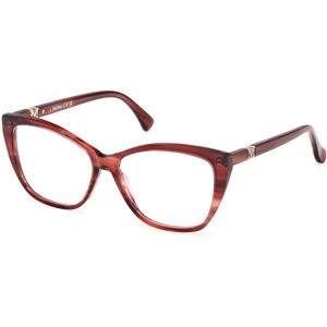 Max Mara Maxmara Mm5036 068 Bordeaux/striped 54/14/140 Woman Eyewear Frame Max Mara Maxmara Mm5036 068 Bordeaux/striped 54/14/140 Woman Eyewear Frame