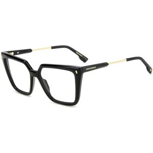 Dsquared2 D2 0136 807 Black 54/16/145 Woman Eyewear Frame Dsquared2 D2 0136 807 Black 54/16/145 Woman Eyewear Frame