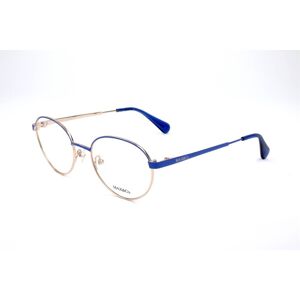 Max&co. Mo5090 090 Shiny Blue 49/18/140 Woman Eyewear Frame Max&co. Mo5090 090 Shiny Blue 49/18/140 Woman Eyewear Frame