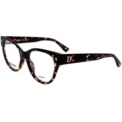 Dsquared2 D2 0069 Havana Black 52/18/145 Woman Eyewear Frame Dsquared2 D2 0069 Havana Black 52/18/145 Woman Eyewear Frame