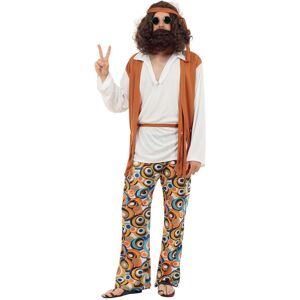 Bristol Novelty Mens Hippie Costume44in Chest Multicoloured Bn1360 Bristol Novelty Mens Hippie Costume44in Chest Multicoloured Bn1360