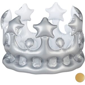 Relaxdays Set Of 2 Inflatable King & Queen Crown Carnival Festival Accessory Silver Crown Relaxdays Set Of 2 Inflatable King & Queen Crown Carnival Festival Accessory Silver Crown