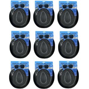 Quickdraw 15 X Blues Brothers Hat & Glasses Set Sunglasses Fancy Dress Gangster Costume Quickdraw 15 X Blues Brothers Hat & Glasses Set Sunglasses Fancy Dress Gangster Costume