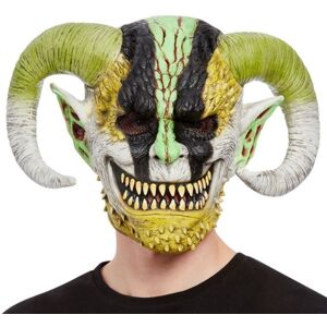 Adult Halloween Deluxe Horned Demon Fancy Dress Full Head Mask By Smiffys Adult Halloween Deluxe Horned Demon Fancy Dress Full Head Mask By Smiffys