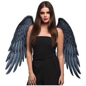 Boland Halloween Large Archangel Black Printed Feather Gothic Fallen Angel Wings 95cm Boland Halloween Large Archangel Black Printed Feather Gothic Fallen Angel Wings 95cm