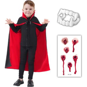 Branded Vampire Cape For Kids, Halloween Costume Unisex Dracula Cloak, Black Red Reversi Branded Vampire Cape For Kids, Halloween Costume Unisex Dracula Cloak, Black Red Reversi