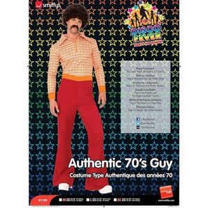 Smiffys Mens Authentic 70s Guy Costume,Red, L Smiffys Mens Authentic 70s Guy Costume,Red, L