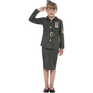 Smiffy'S Smiffys Ww2 Army Girl Costume, Khaki Green, L - 10-12 Years Smiffy'S Smiffys Ww2 Army Girl Costume, Khaki Green, L - 10-12 Years