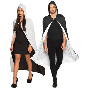 Boland Adult Size Black And White Reversible Long Hooded Cape Gothic Halloween Cloak Boland Adult Size Black And White Reversible Long Hooded Cape Gothic Halloween Cloak