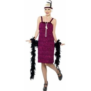 Smiffys Jazz Flapper Costume, Burgundy With Dress And Headpiece - Uk Dress 12-14 Smiffys Jazz Flapper Costume, Burgundy With Dress And Headpiece - Uk Dress 12-14