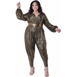 California Costume Collections Gold Disco Queen 70s 1970s Jumpsuit Dance Retro Adult Womens Costume Plus California Costume Collections Gold Disco Queen 70s 1970s Jumpsuit Dance Retro Adult Womens Costume Plus