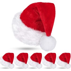 Satinior 6 Pieces Santa Hat Christmas Hat Claus Xmas Hat For Adults Unisex With Satinior 6 Pieces Santa Hat Christmas Hat Claus Xmas Hat For Adults Unisex With
