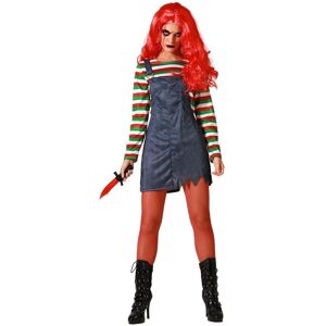 Atosa Costume Doll Striped T-Shirt, Broken Cowboy Style Child And Spooky Image M Atosa Costume Doll Striped T-Shirt, Broken Cowboy Style Child And Spooky Image M